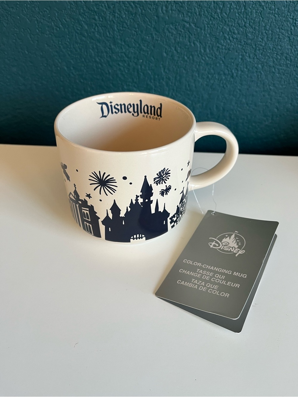 Disneyland Resort White and Navy Castle Mug Disney Color-Changing